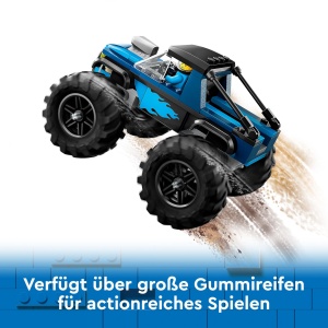 Masina de Teren LEGO City 60402, Monster Truck Albastru, 148 Piese, cu Figurina Sofer - Img 3