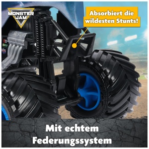Masina de Teren Monster Jam Megalodon 124, Culoare Albastru-Gri, Pentru Copii de la 3 Ani - Img 4