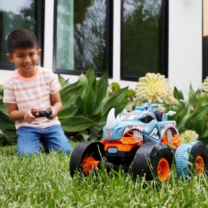 Masina de teren radiocomandata Hot Wheels Monster Trucks Rhinomite 112, transformabila in acceleratoare - Img 2