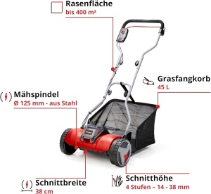 Masina de tuns iarba electrica Einhell GE-HM 1838 Li-Solo, 38 cm, 18 V, cu acumulator - Img 3