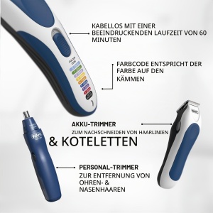 Masina de tuns Wahl Color Pro 3-in-1, cablata si cordless, 60 min autonomie - Img 3