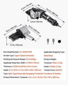 Masina de Umplere Pneumatica VEVOR 8500N pentru Benzi Metalice 19mm cu Taiere si Sigilare - Img 7
