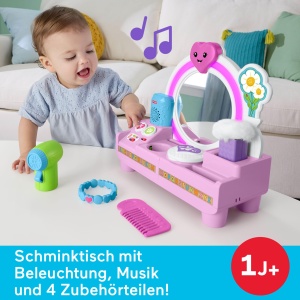 Masuta de machiaj interactiva Fisher-Price cu 4 accesorii, 75 melodii, multi-lingv - Img 2