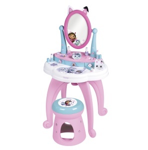 Masuta de machiaj pentru copii Smoby Gabbys Dollhouse, cu oglinda, scaun si accesorii