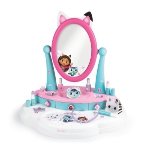 Masuta de machiaj pentru copii Smoby Gabbys Dollhouse, cu oglinda si 12 accesorii, 49x36x50,5 cm