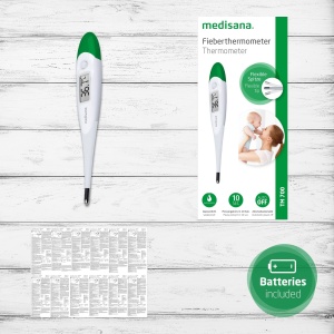 medisana TM 700 Termometru clinic digital, termometru cu alarma de febra, rezistent la apa, rapid si precis, cu functie practica de depozitare, pentru bebelusi, copii si adulti - Img 6