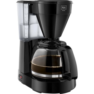 Melitta Easy - aparat de cafea cu filtru pivotant detasabil, aparat de cafea cu filtru cu ulcior de sticla si opritor de picurare, pentru pana la 10 cani de cafea, negru