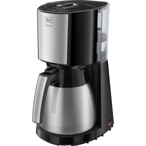 Melitta Enjoy Top Therm - Aparat de cafea cu ulcior termic din otel inoxidabil, aparat de cafea la filtru cu opritor de picurare, pentru pana la 10 cani de cafea, otel inoxidabil/negru