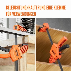 Menghina VEVOR F300-24, 609,6 mm, 136 kg, portocalie si neagra - Img 6