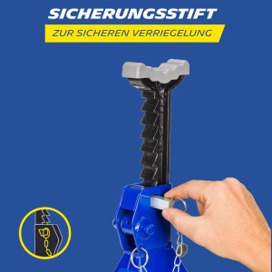 MICHELIN jack 2 tone capacitate de incarcare, 2 piese cadre de sustinere, reglabil pe inaltime 280 mm pana la 428 mm inaltime de ridicare suport din cauciuc, albastru, 2000kg - Img 4
