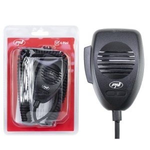 Microfon CB PNI CDS06, 6 pini, 1000 Ohm, negru, cablu 1.2 m
