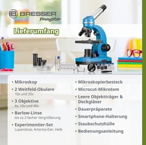 Mikroscop pentru copii BRESSER JUNIOR Biolux SEL, 40x-1600x, cu LED, 4 culori - Img 8