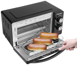Mini cuptor compact Bestron AOV9 cu caldura superioara/inferioara, 9 litri, 800 wati, negru - Img 5