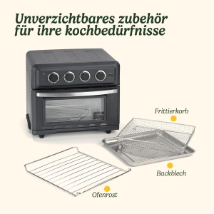 Mini cuptor cu friteuza cu aer Cuisinart | 7 in 1: Prajire, prajire, coacere, gratar, paine prajita, prajire si mentinere calda | 2 setari de caldura, capacitate mare de 17L | 30% mai rapid | Eficient energetic - Img 6