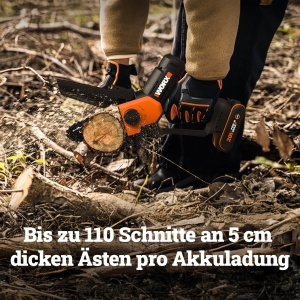 Mini ferastrau electric WORX WG326E.9, 20V, 12 cm, greutate 1.58 kg - Img 6
