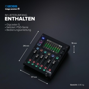 Mixer audio BOSS Gigcaster 5 cu 5 canale, interfata USB, touchscreen color - Img 6