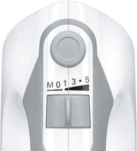 Mixer de mana Bosch ErgoMixx MFQ36440 450W Alb 5 viteze Turbo Accesorii incluse - Img 3