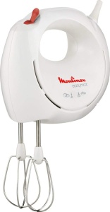 Mixer de mana Moulinex Easymax ABM11A30, 200 W, 2 viteze, alb, compact