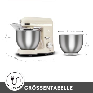 Mixer Planetar Karaca Mastermaid Chef Pro 1500W 5L Culoare Crema - Img 3
