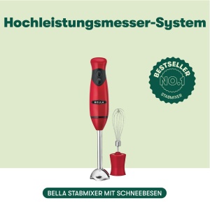 Mixer vertical BELLA 250W accesorii din inox rosu functie de mixare si pasare - Img 2