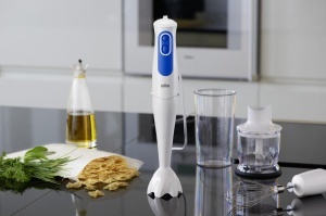 Mixer vertical Braun MQ 3025 Omelette alb 21 viteze accesorii multiple - Img 3