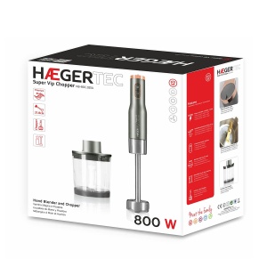 Mixeur plongeant Haeger Super Vip Chopper 800 W cu functie Turbo si cutite din otel inoxidabil - Img 2