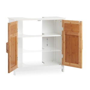 Mobilier baie Relaxdays, dulap sub chiuveta, 60x60x30cm, albbambus - Img 5