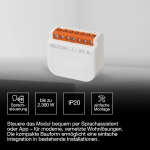 Modul de comutare OSRAM SMART WiFi, 2 canale, 10A, cu monitorizare energie, Alb - Img 3