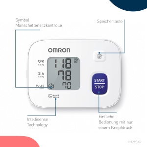 Monitor automat de tensiune arteriala la incheietura mainii OMRON RS1, validat clinic, Monitor de tensiune arteriala preformat pentru manseta 13,5-21,5 cm, masurare precisa, control potrivire manseta - Img 6