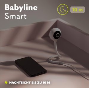 Monitor electronic inteligent pentru bebelusi Lionelo Babyline,Camera pentru bebelusi Wi-Fi,Aplicatie mobila,Detectarea sunetului de miscare,Vizibilitate in intuneric,Senzor de temperatura, Interior 5.3 x 3.3 x 28.5 - Img 5