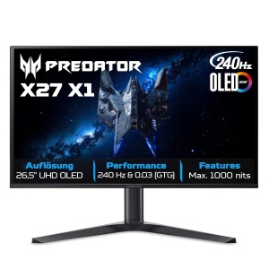Monitor Gaming Acer Predator X27 X1, 26.5 inch, 4K, 240Hz, QD-OLED