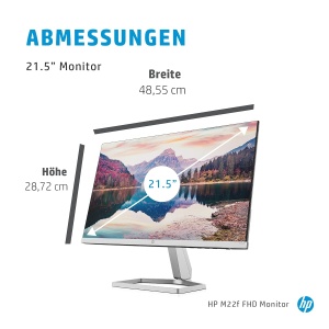 Monitor HP M22f 21.5 inch Full HD, 75Hz, 5ms, SilverNegru - Img 5