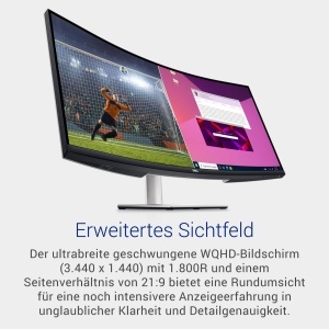 Monitor LED Curved Dell S3423DWC 34 inch WQHD 100Hz USB-C AMD FreeSync - Img 2