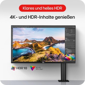 Monitor LG UltraFine Ergo 32UN880K, 32 inch, 4K UHD, USB-C, Negru - Img 3