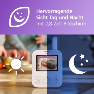 Monitor pentru bebelusi PHILIPS Avent cu camera avansata - Certificat DEKRA Privat si securizat - Ecran de 2,8", zoom x2, vedere nocturna in infrarosu, cantece de leagan (model SCD881/26) - Img 4