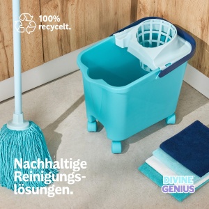 Mop din microfibra Blue Dolphin, cap de 22 cm, reciclabil, superabsorbant - Img 9