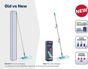 Mop pentru podea Leifheit Profi XL, sistem Click, 42 cm, cu maner din otel - Img 9