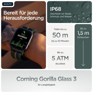 Motorola Moto Watch fit (functii de fitness, control Moto AI, ecran OLED de 1,9", Gorilla Glass 3, IP68, pana la 16 zile de autonomie a bateriei, BT, 32GB/256GB, Android) Trekking Green, in special la - Img 7
