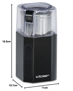 Moulineta electrica Cloer 7580, capacitate 70g, 200W, neagra - Img 9