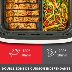 Moulinex Dual Easy Fry Flex friteuza cu aer cu separator FlexCook capacitate 9 l pentru pana la 8 persoane 7 programe prestabilite negru EZ9228F0 - Img 5