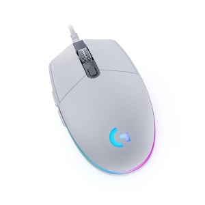 Mouse de gaming Logitech G203, 8000 DPI, RGB, Alb