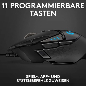 Mouse de gaming Logitech G502 HERO, 16000 DPI, RGB, 11 butoane, negru - Img 5