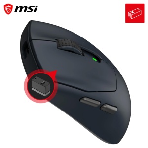 Mouse de gaming wireless MSI Forge GM340 Navy, 12000 DPI, 82 ore autonomie - Img 2