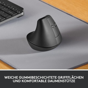 Mouse ergonomic vertical Logitech Lift, wireless, compatibil WindowsmacOS, gri - Img 3