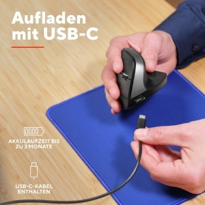 Mouse ergonomic wireless Trust Bayo Bluetooth RF 24GHz negru 53 plastic reciclat - Img 5