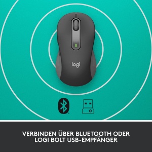 Mouse fara fir Logitech Signature M650 L - maini mari, clicuri silentioase, butoane laterale personalizabile, Bluetooth, compatibilitate cu mai multe dispozitive - Graphite - Img 8