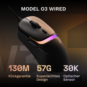Mouse gaming Glorious Model D3, senzor 30.000 DPI, ultrausor 57 g, negru - Img 2
