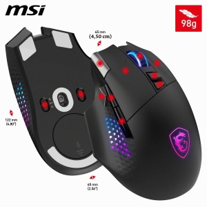Mouse Gaming MSI Versa PRO Wireless, 26000 DPI, 80 ore autonomie, design ergonomic - Img 7