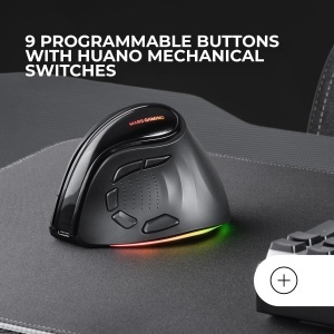 Mouse Gaming Vertical Mars Gaming MM-SK, Ergonomic, RGB, 8400DPI, Negru - Img 4