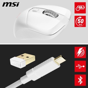 Mouse gaming wireless MSI Versa 300, alb, 8000 DPI, autonomie 50 ore - Img 4